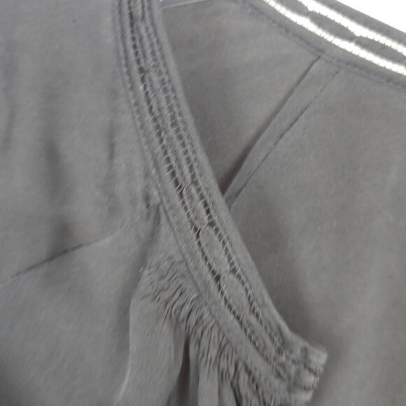 Dark Fairy Goth Fall Boho Casual Witchy Flowy Oversized Black Vince BG Blouse XS - Picture 5 of 13